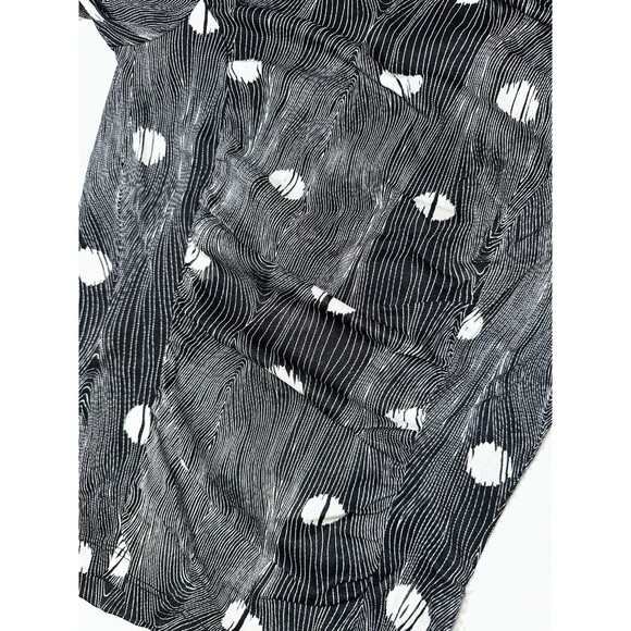 KENNETH COLE Women's Long Sleeve Geometric Polka Dot Design Ruched Front M - Picture 3 of 6
